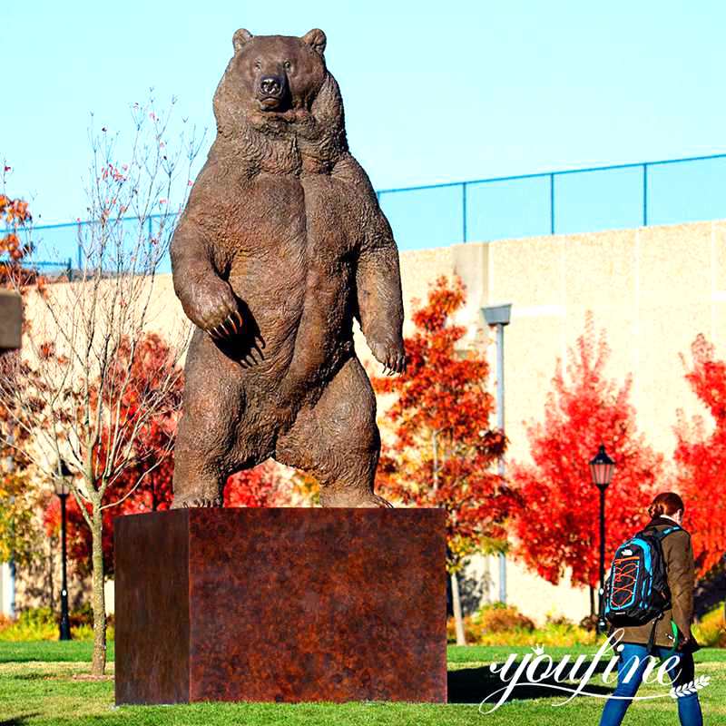 Outdoor Large Battling Bear Statue for Sale BOK1-308 - Bronze Bear Statues - 9