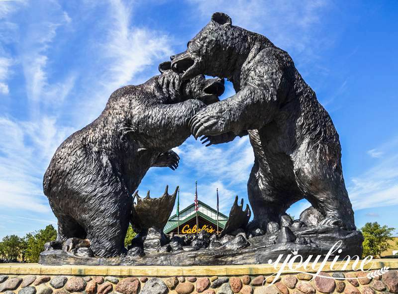 Outdoor Large Battling Bear Statue for Sale BOK1-308 - Bronze Bear Statues - 10