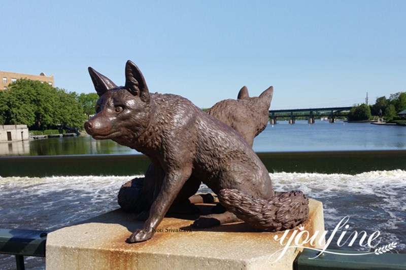 Running Life Size Wolf Sculpture BOK1-200 - Bronze Wolf Statue - 5