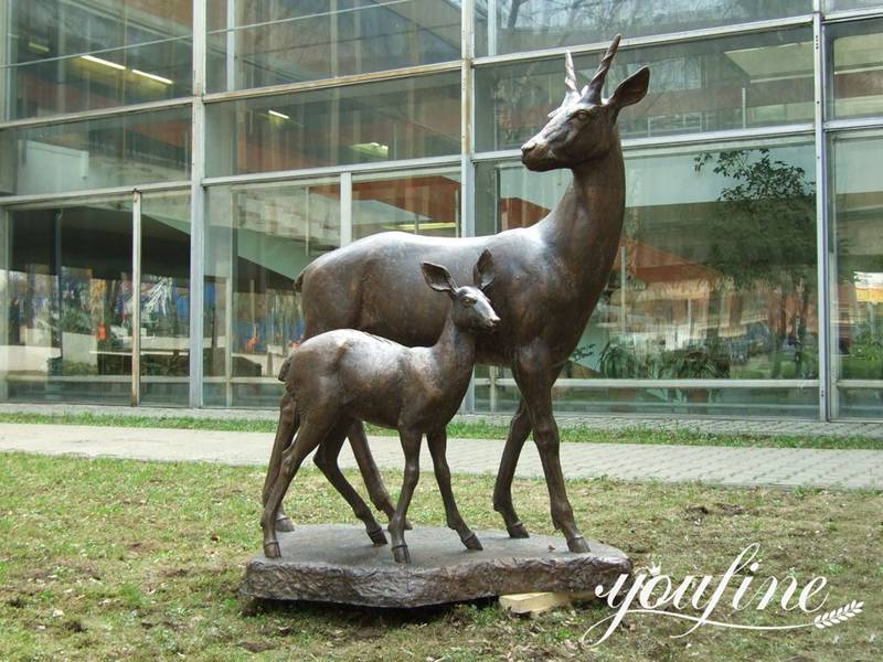 Life-size Bronze Deer Statue Outdoor Garden Decor BOK1-029 - Bronze Deer Sculpture - 5