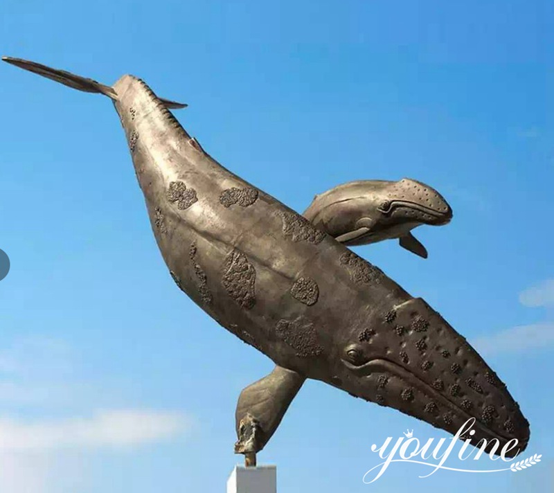 Large Outdoor Bronze Whale Sculptures Animal Art for Sale BOK1-129 - Other Animal sculptures - 11