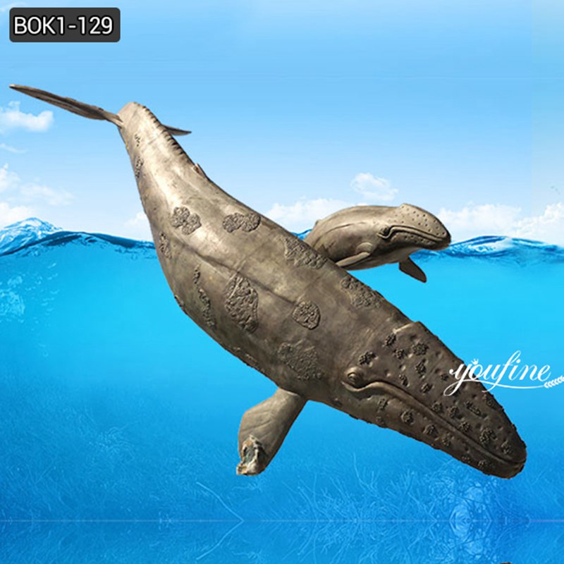 Large Outdoor Bronze Whale Sculptures Animal Art for Sale BOK1-129 - Other Animal sculptures - 6