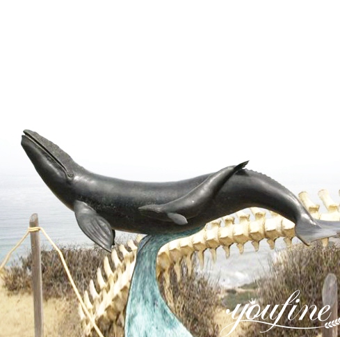 Large Outdoor Bronze Whale Sculptures Animal Art for Sale BOK1-129 - Other Animal sculptures - 1