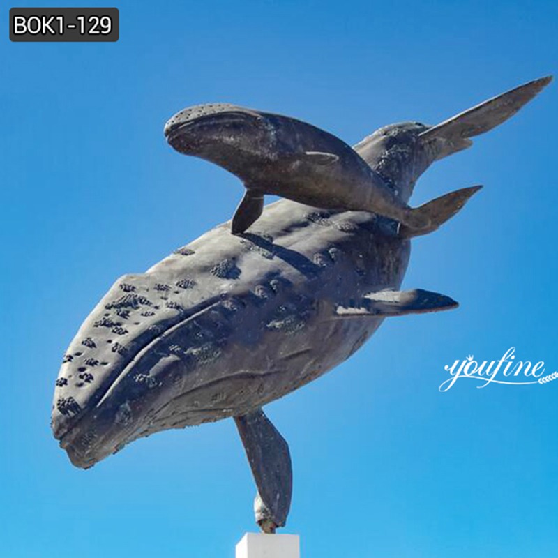 Large Outdoor Bronze Whale Sculptures Animal Art for Sale BOK1-129 - Other Animal sculptures - 4