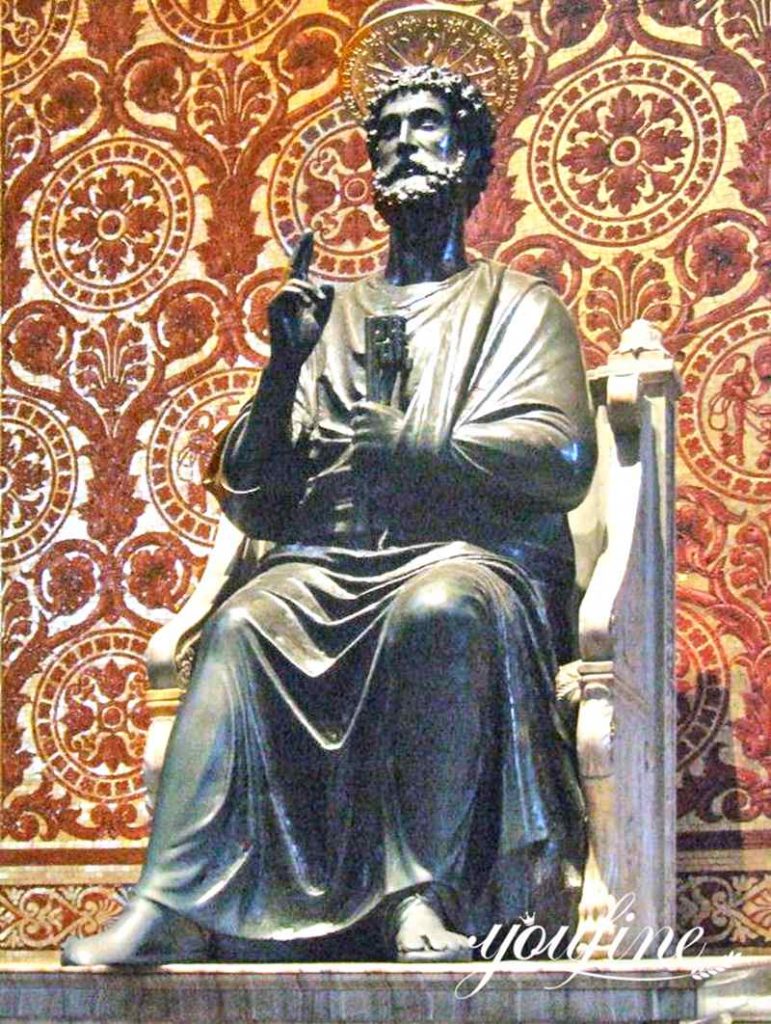 Famous Bronze Saint Peter Statue Religious Catholic for Art Sale BOK1-302 - Bronze Saint Sculpture - 3