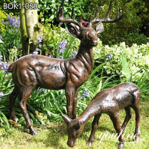 Life-size Bronze Deer Statue Outdoor Garden Decor BOK1-029