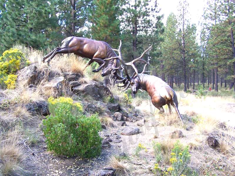 Outdoor Yard Bronze Life-size Deer Statues Sale BOK1-296 - Bronze Deer Sculpture - 6