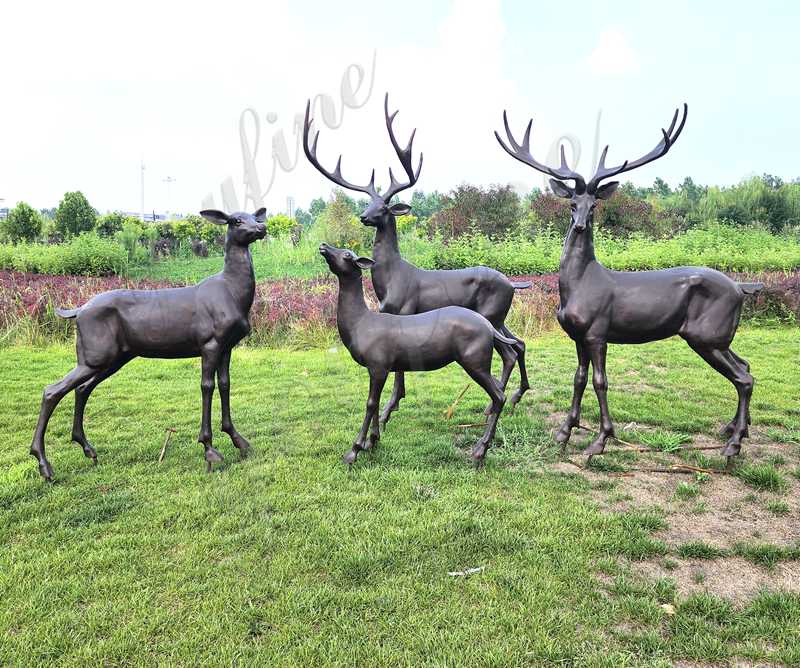 Outdoor Yard Bronze Life-size Deer Statues Sale BOK1-296 - Bronze Deer Sculpture - 2