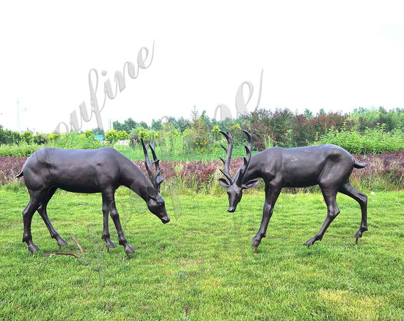 Outdoor Yard Bronze Life-size Deer Statues Sale BOK1-296 - Bronze Deer Sculpture - 4