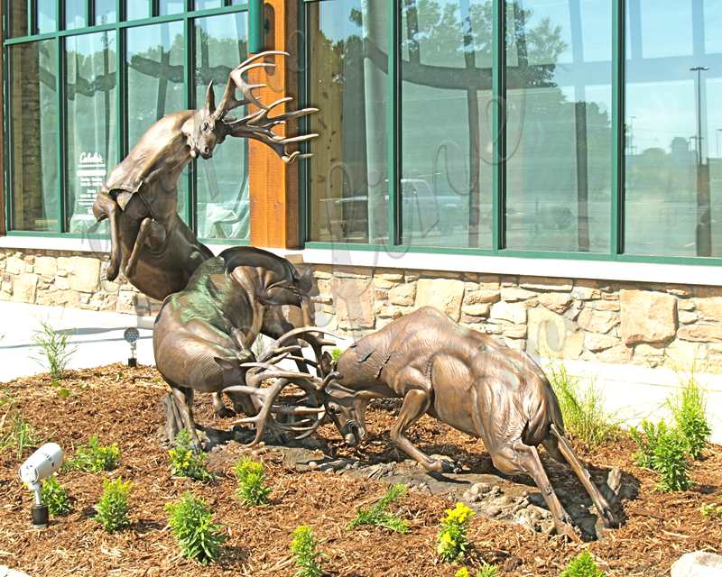 Outdoor Yard Bronze Life-size Deer Statues Sale BOK1-296 - Bronze Deer Sculpture - 8