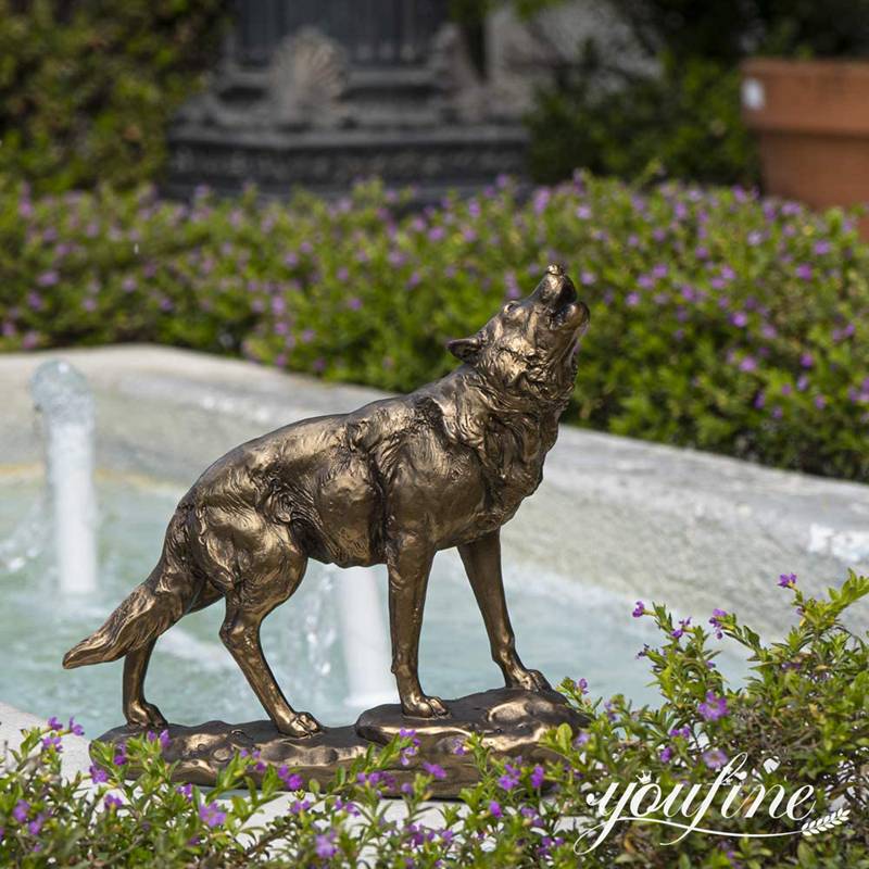 Life size Bronze Wolf Art Sculpture for Garden Outdoor Sale BOK1-200 - Bronze Wildlife Sculpture - 11