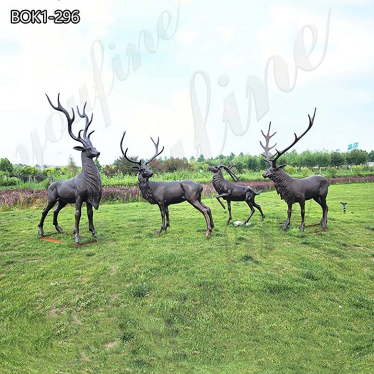 outdoor deer sculptures-YouFine Sculpture