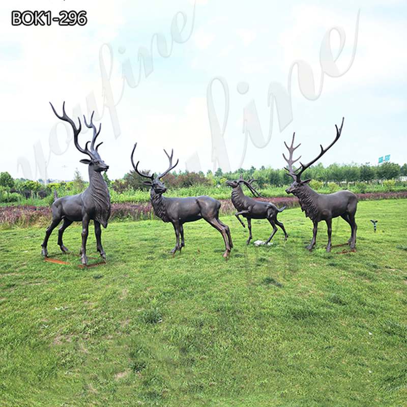 outdoor deer sculptures-YouFine Sculpture