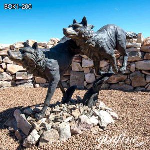 Life size Bronze Wolf Art Sculpture for Garden Outdoor Sale BOK1-200