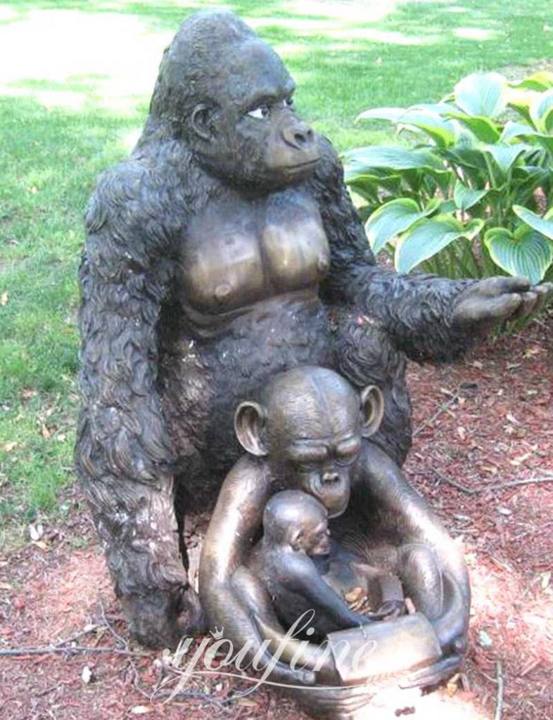 Life Size Monkey Statue for Belgrade Zoo BOK1-322 - Bronze Monkey Statue - 16