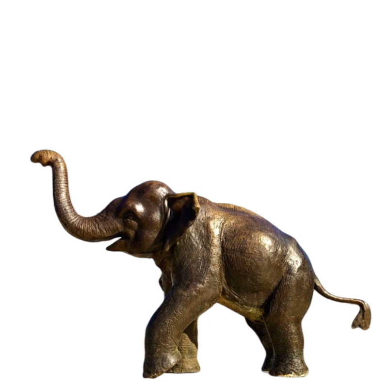 Large Bronze Trunk Up Elephant Statues
