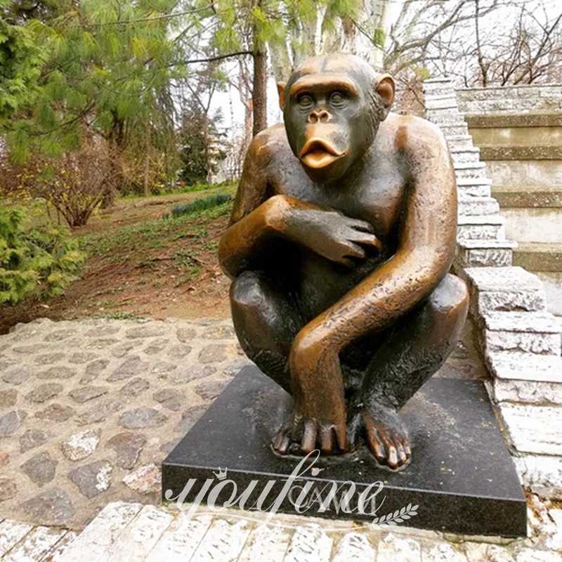 Life Size Monkey Statue for Belgrade Zoo BOK1-322 - Bronze Monkey Statue - 6