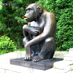 Bronze Monkey Statue Art Belgrade Zoo Decor Factory Supplier BOK1-322