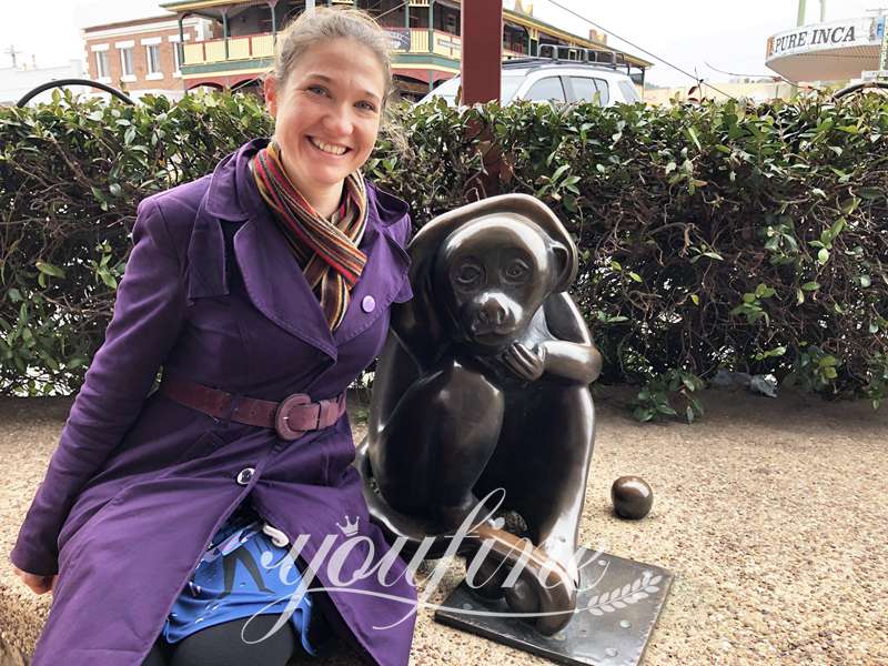 Tourist-Zoe-Walter-with Monkey-scaled-YouFine Sculpture