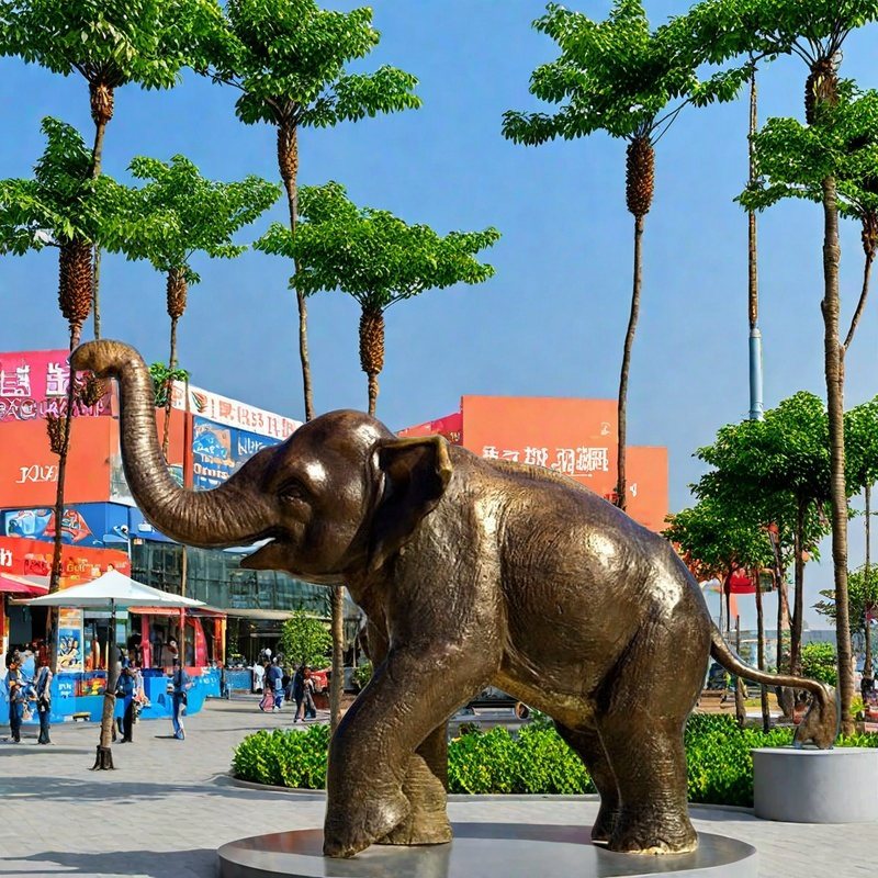 Trunk Up Elephant Statues