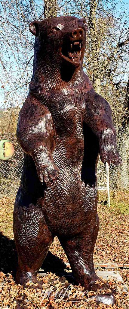 Bronze Bear Animal Sculpture Large Standing Grizzly Art BOK1-328 - Bronze Bear Statues - 6