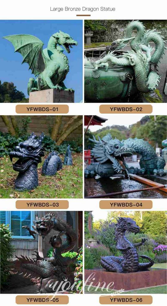 Chinese Bronze Dragon Sculpture Fountain Garden Outdoor Art BOK1-074 - Mythical Creatures Statues - 6