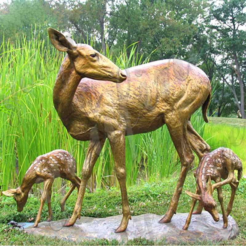  Life Size Bronze Deer Statues -  - 7