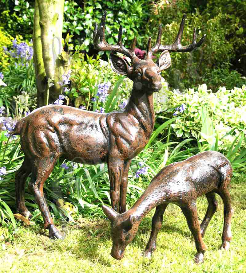bronze deer yard statue-YouFine Sculpture
