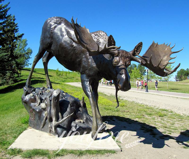 bronze moose statue for sale-YouFine Sculpture
