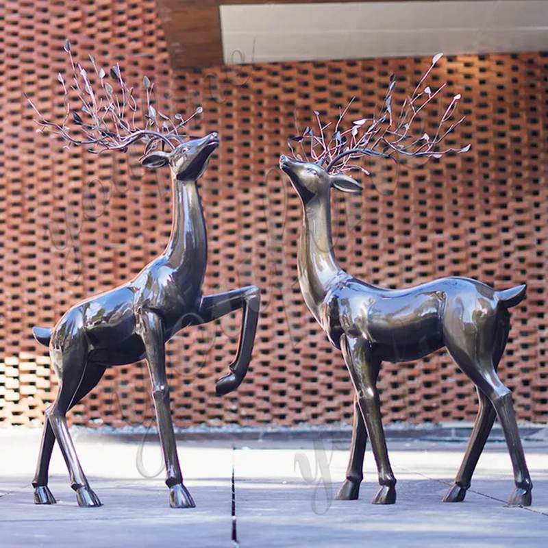 Custom Life Size Bronze Reindeer Statue for Sale BOK1-228 - Bronze Deer Sculpture - 1