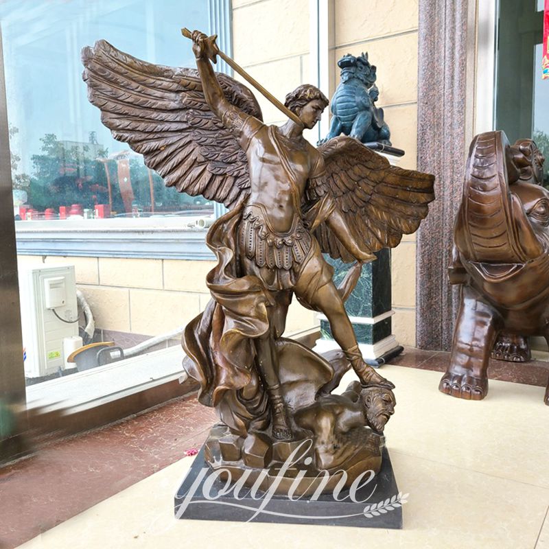 Bronze Famous St Michael Statue for Outdoor Garden for Sale BOK1-315 - Bronze Saint Sculpture - 4