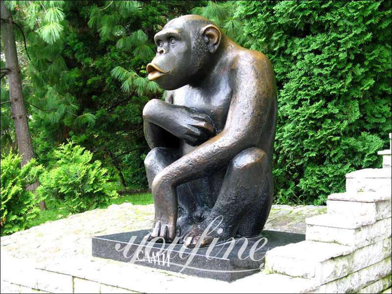 Life Size Monkey Statue for Belgrade Zoo BOK1-322 - Bronze Monkey Statue - 5