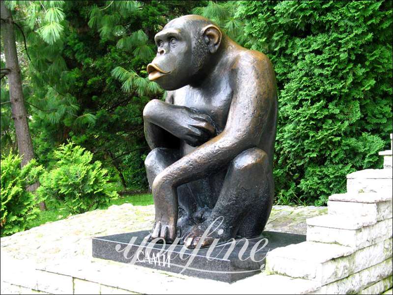 Bronze Monkey Statue Art Belgrade Zoo Decor Factory Supplier BOK1-322 - Other Animal sculptures - 5