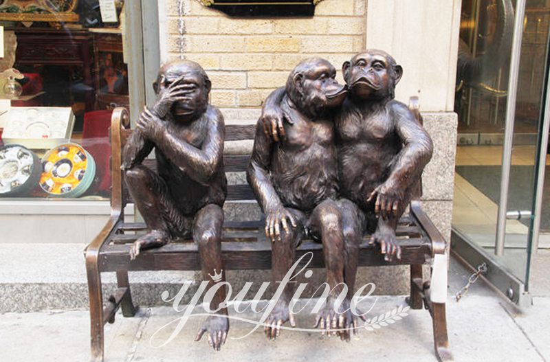 Life Size Monkey Statue for Belgrade Zoo BOK1-322 - Bronze Monkey Statue - 9