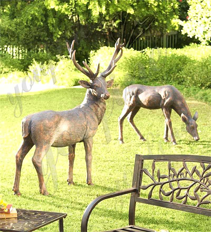 Custom Life Size Bronze Reindeer Statue for Sale BOK1-228 - Bronze Deer Sculpture - 6