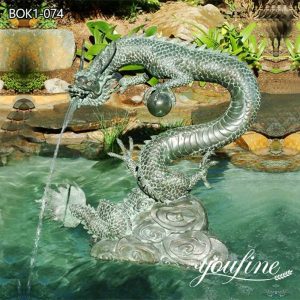 Chinese Bronze Dragon Sculpture Fountain Garden Outdoor Art BOK1-074