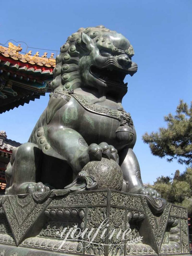 Large Chinese Bronze Foo Dog Statue House Guardian Supplier BOK1-306 - Bronze Lion Statues - 11