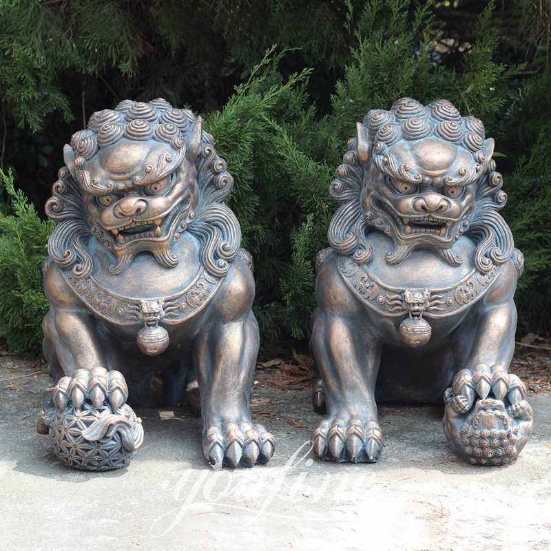 Large Chinese Bronze Foo Dog Statue House Guardian Supplier BOK1-306 - Bronze Lion Statues - 7