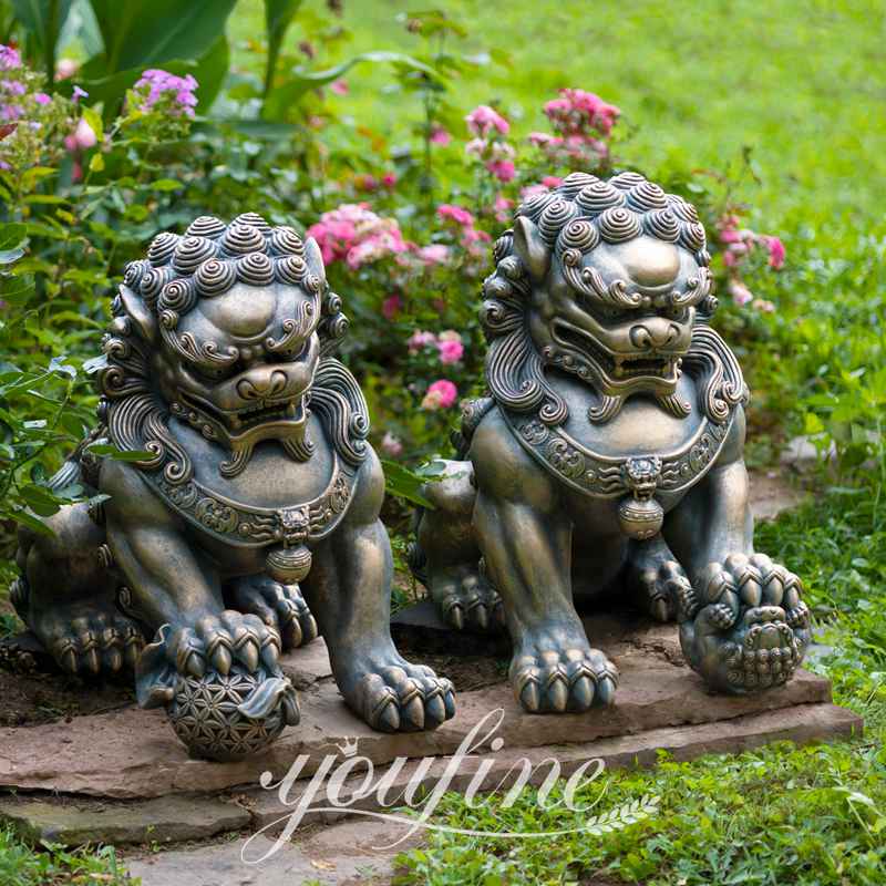 Large Chinese Bronze Foo Dog Statue House Guardian Supplier BOK1-306 - Bronze Lion Statues - 2