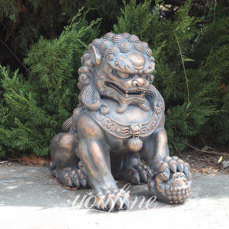 Large Chinese Bronze Foo Dog Statue House Guardian Supplier BOK1-306 - Bronze Lion Statues - 8