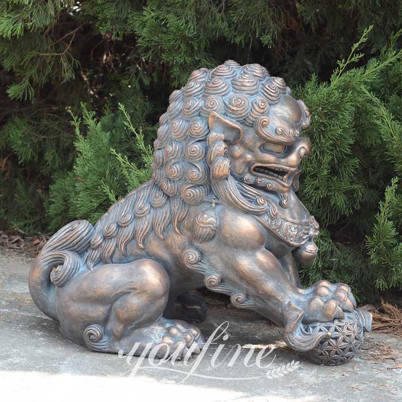 Large Chinese Bronze Foo Dog Statue House Guardian Supplier BOK1-306 - Bronze Lion Statues - 9