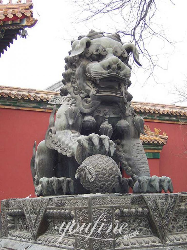 Large Chinese Bronze Foo Dog Statue House Guardian Supplier BOK1-306 - Bronze Lion Statues - 13