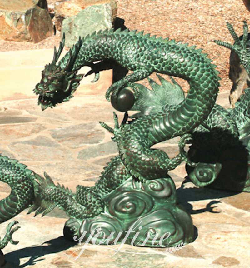 Chinese Bronze Dragon Sculpture Fountain Garden Outdoor Art BOK1-074 - Mythical Creatures Statues - 2