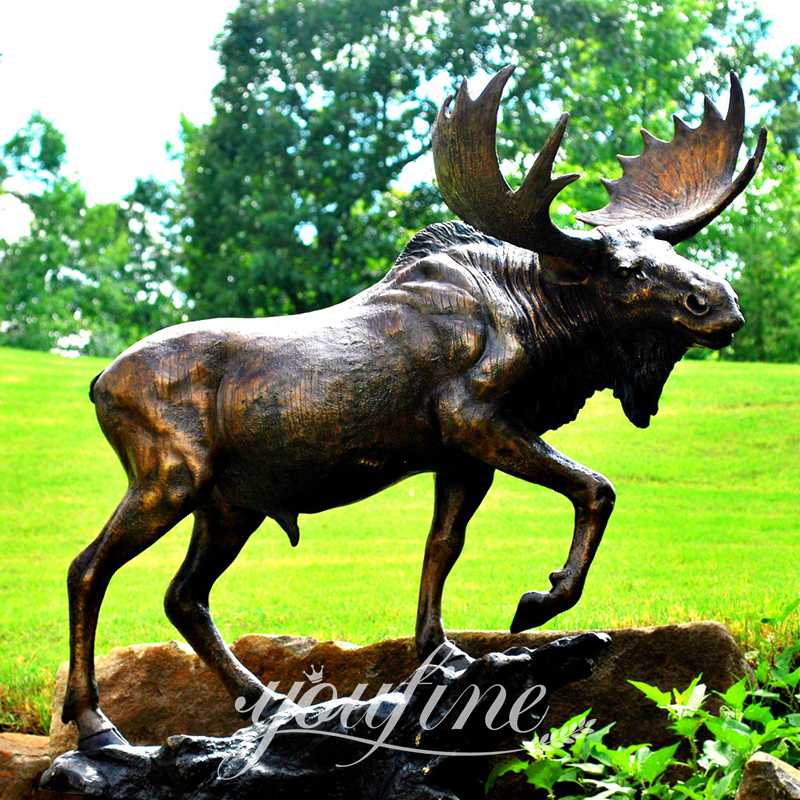 Life-size Bronze Moose Statue Garden Decor for Sale BOK1-329 - Bronze Deer Sculpture - 2