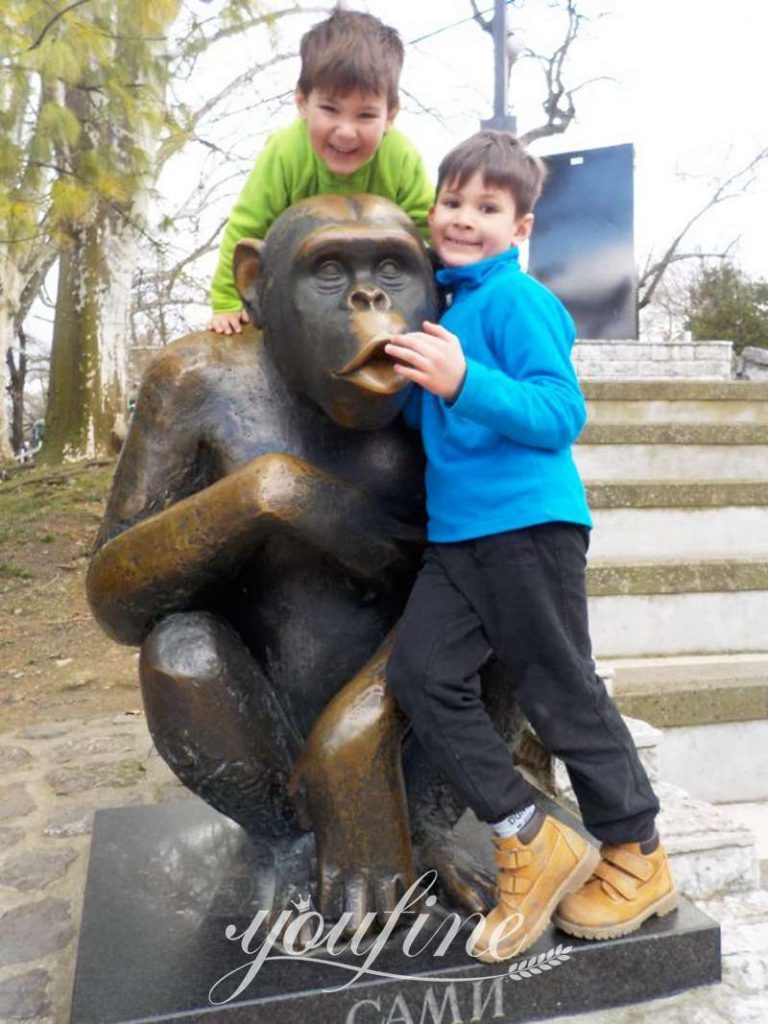 Life Size Monkey Statue for Belgrade Zoo BOK1-322 - Bronze Monkey Statue - 1