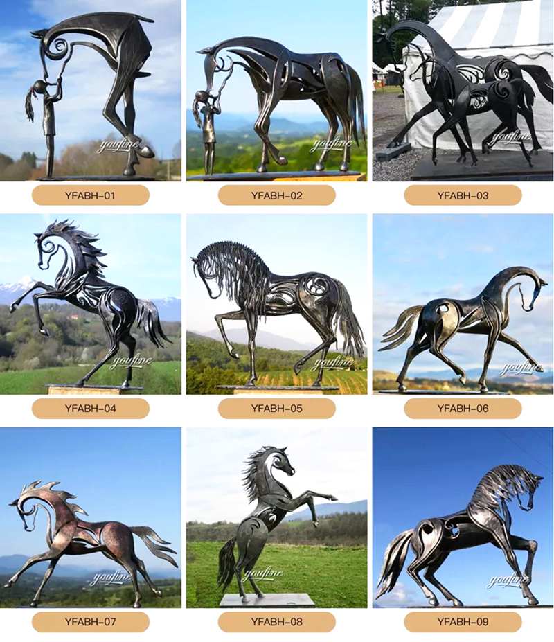 Bronze Decorative Horse Statues	Emmanuel Kieffer Kiss Art Wholesale BOK1-303 - Bronze Horse Statues - 7