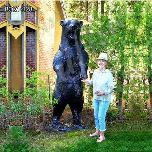 Bronze Bear Animal Sculpture Large Standing Grizzly Art BOK1-328