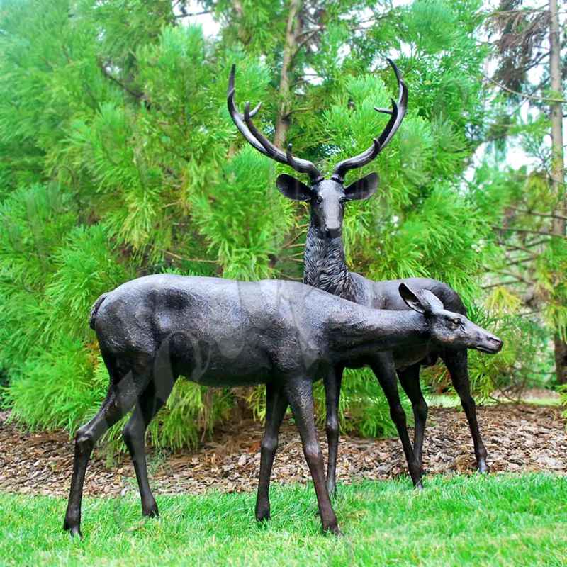 Custom Life Size Bronze Reindeer Statue for Sale BOK1-228 - Bronze Deer Sculpture - 4