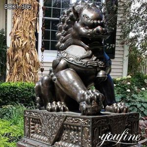 Large Chinese Bronze Foo Dog Statue House Guardian Supplier BOK1-306