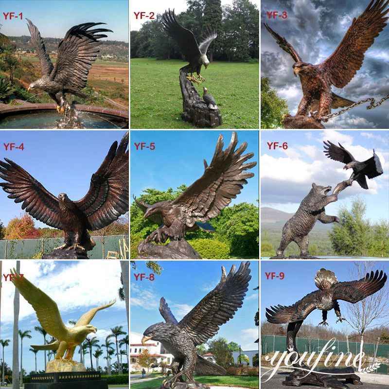 large outdoor eagle statues-YouFine Sculpture